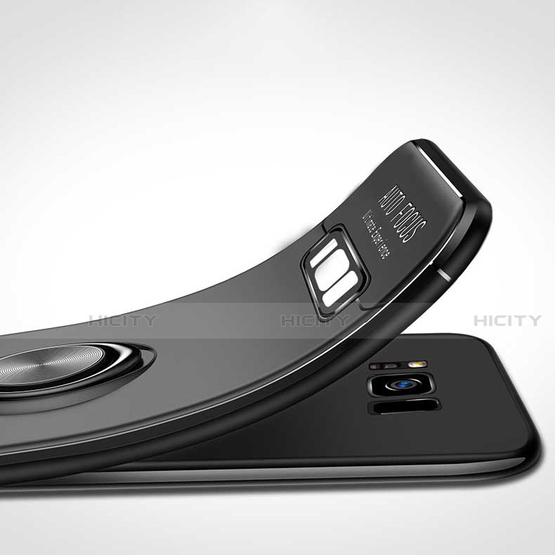 Custodia Silicone Ultra Sottile Morbida Cover con Magnetico Anello Supporto per Samsung Galaxy S8