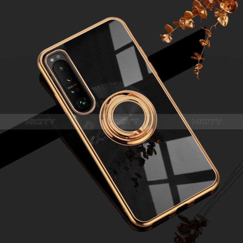 Custodia Silicone Ultra Sottile Morbida Cover con Magnetico Anello Supporto per Sony Xperia 1 III