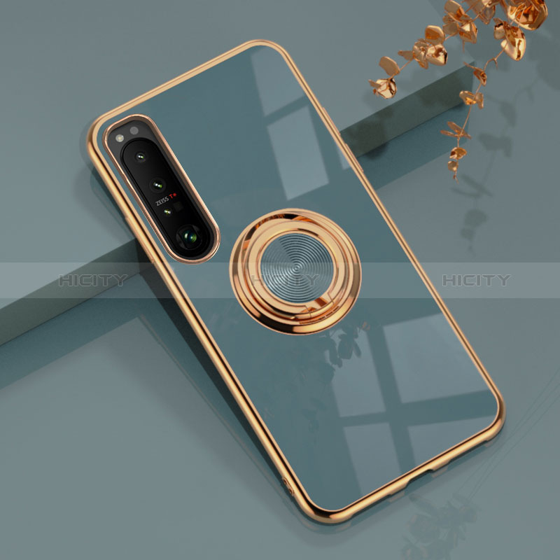 Custodia Silicone Ultra Sottile Morbida Cover con Magnetico Anello Supporto per Sony Xperia 10 III Lite