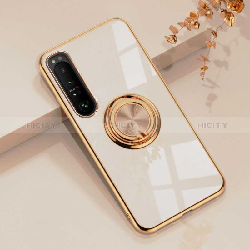 Custodia Silicone Ultra Sottile Morbida Cover con Magnetico Anello Supporto per Sony Xperia 10 III Lite