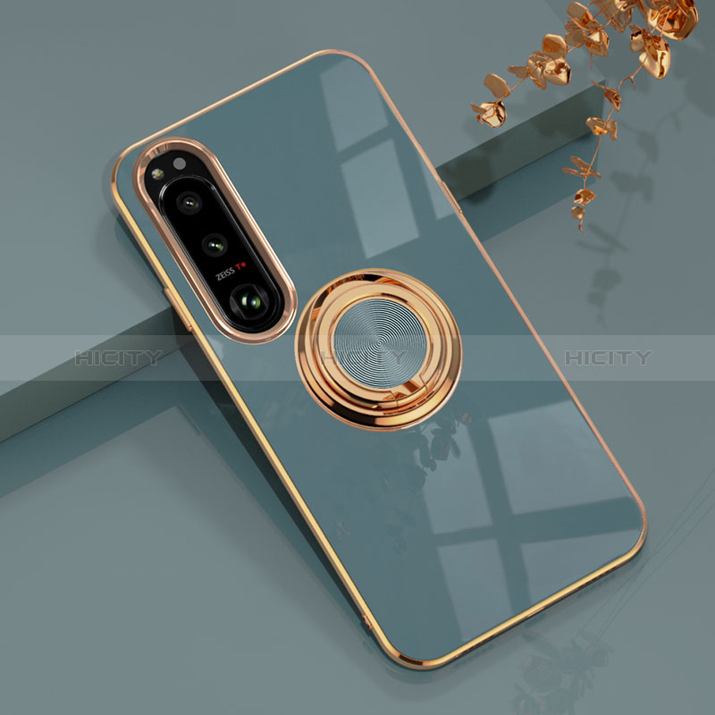 Custodia Silicone Ultra Sottile Morbida Cover con Magnetico Anello Supporto per Sony Xperia 10 IV