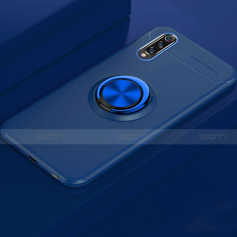 Custodia Silicone Ultra Sottile Morbida Cover con Magnetico Anello Supporto per Xiaomi CC9e Blu