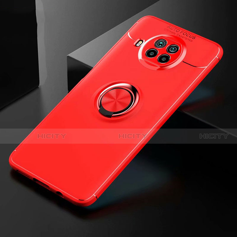 Custodia Silicone Ultra Sottile Morbida Cover con Magnetico Anello Supporto per Xiaomi Mi 10T Lite 5G Rosso
