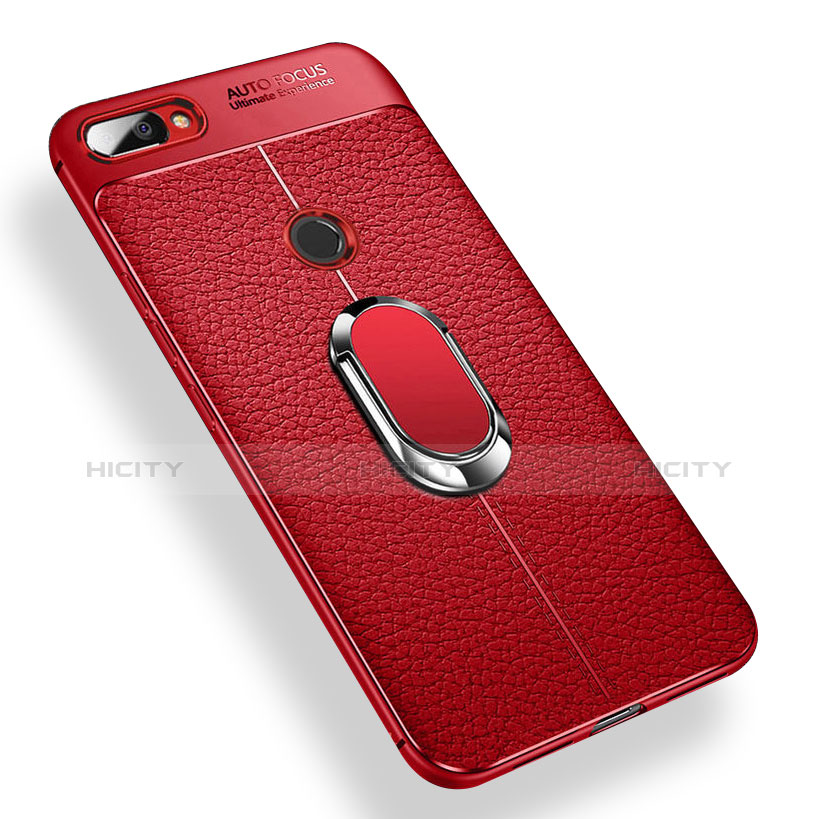 Custodia Silicone Ultra Sottile Morbida Cover con Magnetico Anello Supporto per Xiaomi Mi 8 Lite Rosso