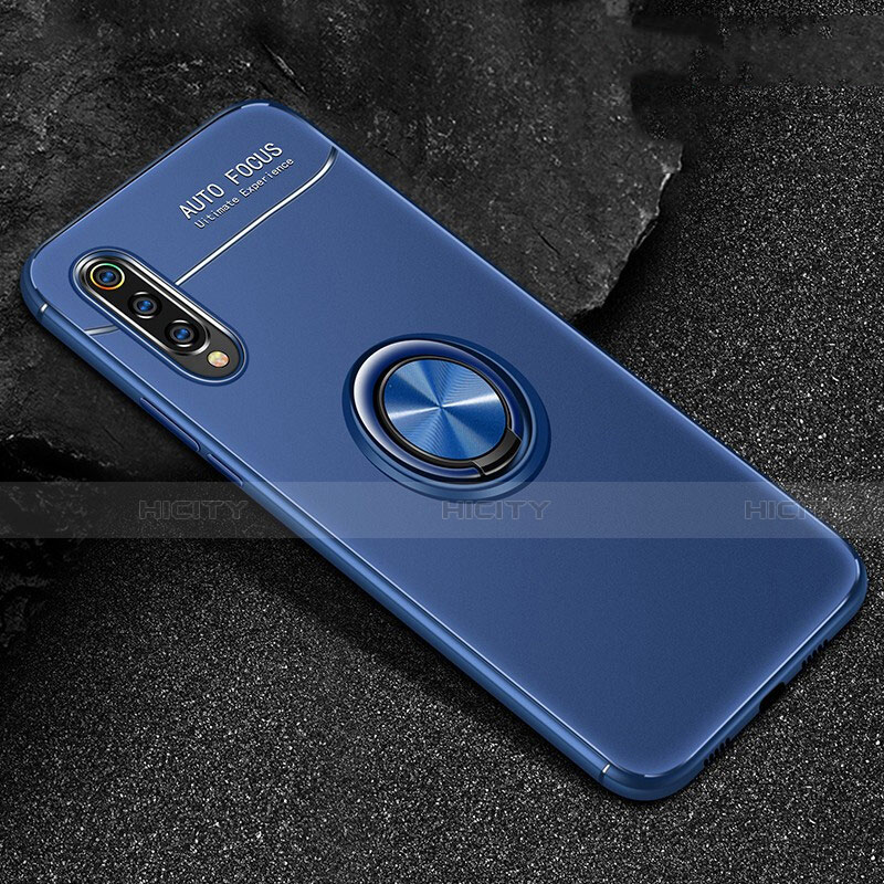 Custodia Silicone Ultra Sottile Morbida Cover con Magnetico Anello Supporto per Xiaomi Mi 9 Blu