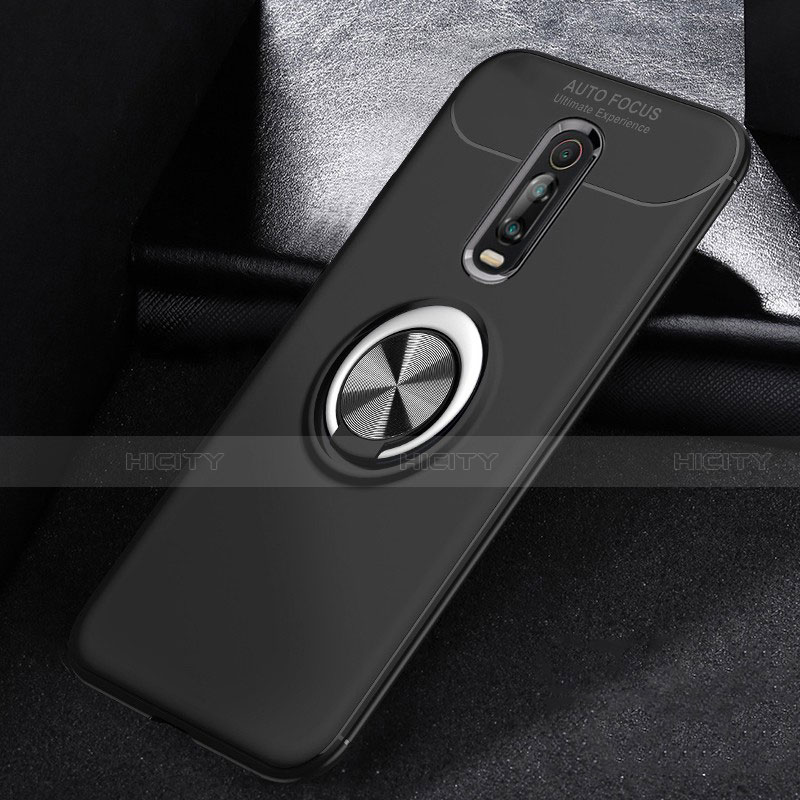 Custodia Silicone Ultra Sottile Morbida Cover con Magnetico Anello Supporto per Xiaomi Mi 9T Nero