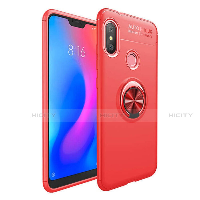 Custodia Silicone Ultra Sottile Morbida Cover con Magnetico Anello Supporto per Xiaomi Mi A2 Lite