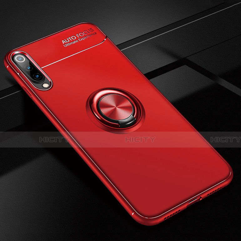 Custodia Silicone Ultra Sottile Morbida Cover con Magnetico Anello Supporto per Xiaomi Mi A3 Rosso