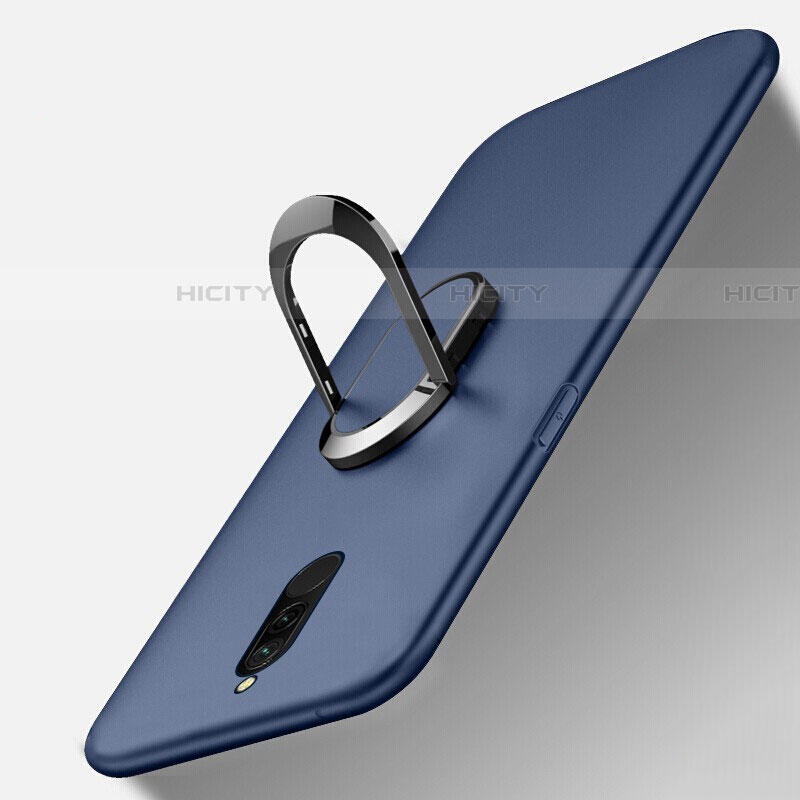 Custodia Silicone Ultra Sottile Morbida Cover con Magnetico Anello Supporto per Xiaomi Redmi 8 Blu