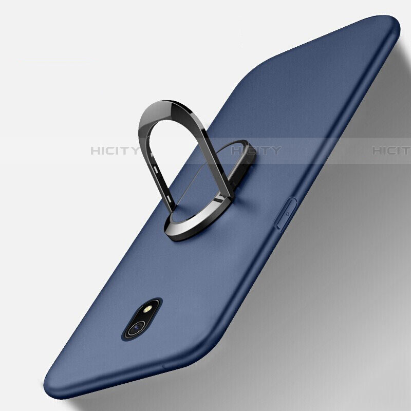 Custodia Silicone Ultra Sottile Morbida Cover con Magnetico Anello Supporto per Xiaomi Redmi 8A Blu