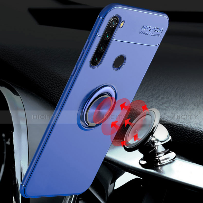 Custodia Silicone Ultra Sottile Morbida Cover con Magnetico Anello Supporto per Xiaomi Redmi Note 8 (2021)