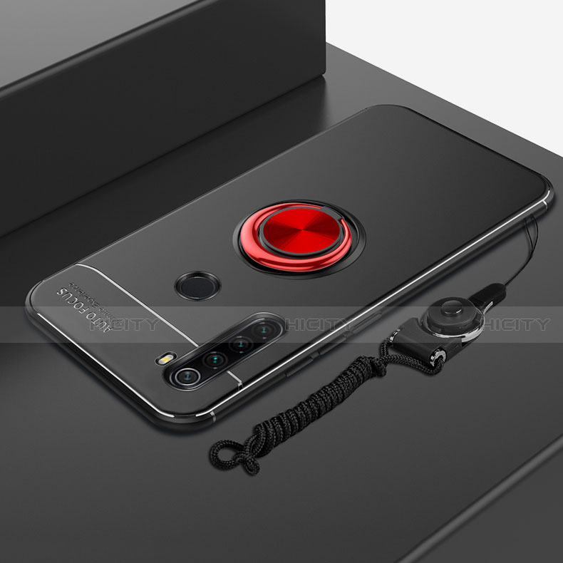 Custodia Silicone Ultra Sottile Morbida Cover con Magnetico Anello Supporto per Xiaomi Redmi Note 8 (2021)