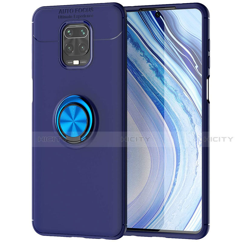 Custodia Silicone Ultra Sottile Morbida Cover con Magnetico Anello Supporto per Xiaomi Redmi Note 9 Pro