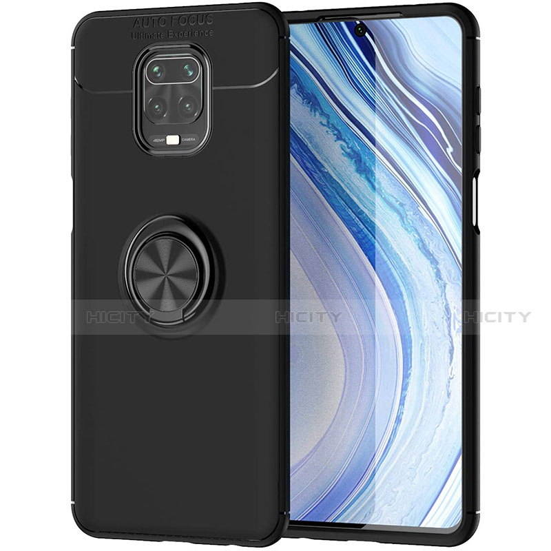 Custodia Silicone Ultra Sottile Morbida Cover con Magnetico Anello Supporto per Xiaomi Redmi Note 9 Pro Max