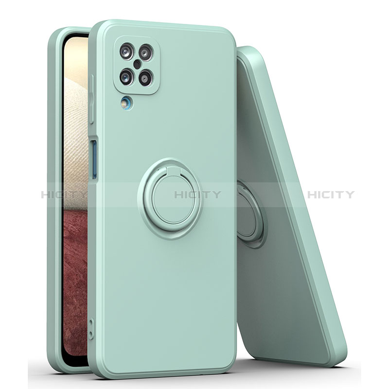 Custodia Silicone Ultra Sottile Morbida Cover con Magnetico Anello Supporto QW1 per Samsung Galaxy A12 Nacho
