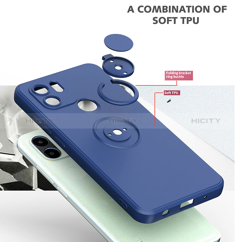 Custodia Silicone Ultra Sottile Morbida Cover con Magnetico Anello Supporto QW1 per Xiaomi Redmi A1
