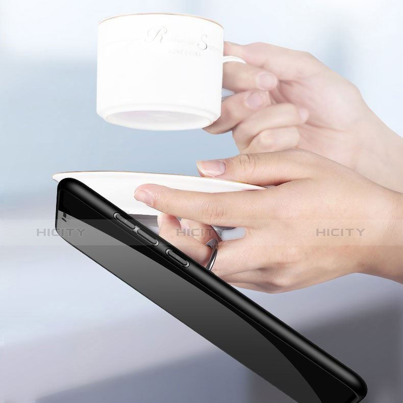 Custodia Silicone Ultra Sottile Morbida Cover con Magnetico Anello Supporto S01 per Huawei P20 Pro