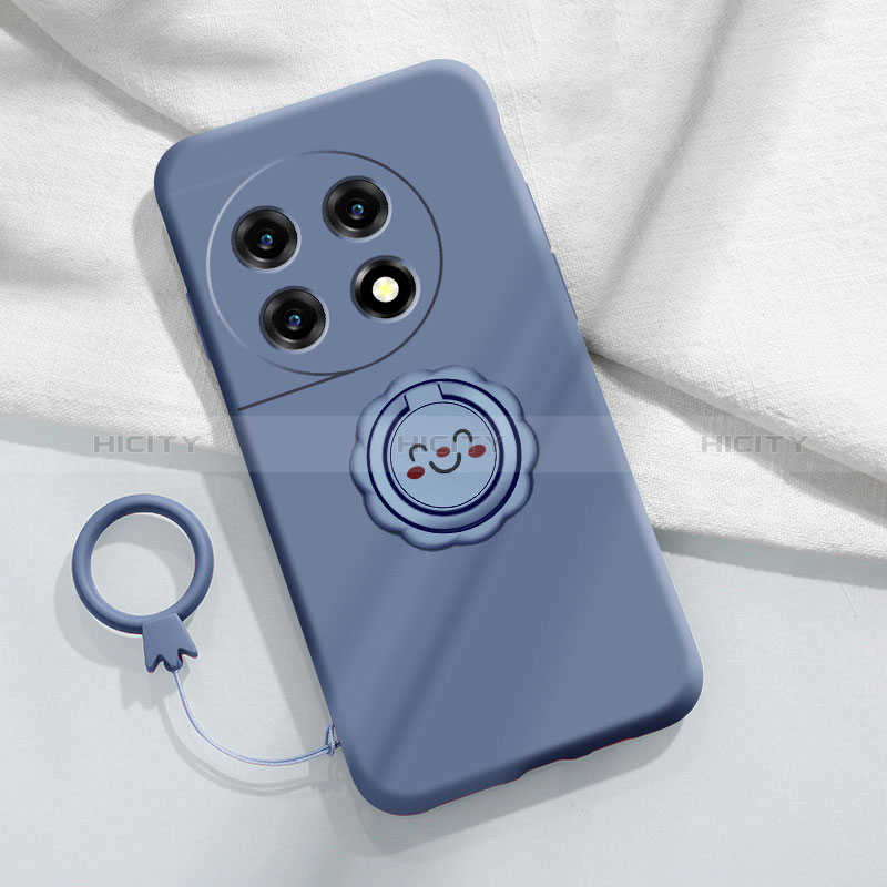 Custodia Silicone Ultra Sottile Morbida Cover con Magnetico Anello Supporto S01 per OnePlus Ace 2 5G