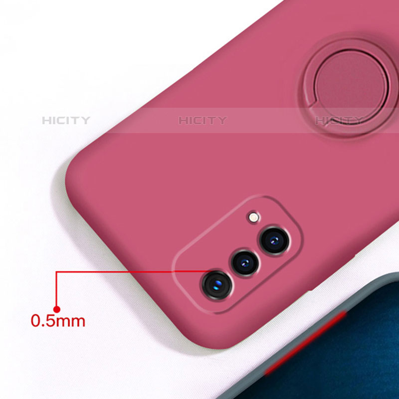 Custodia Silicone Ultra Sottile Morbida Cover con Magnetico Anello Supporto S01 per OnePlus Nord N200 5G