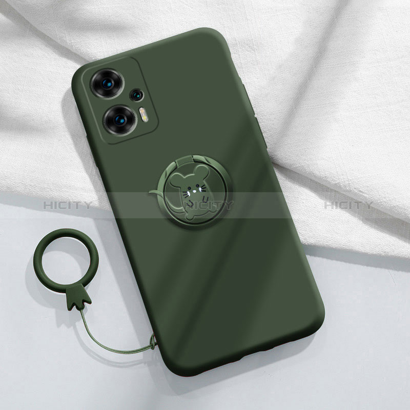 Custodia Silicone Ultra Sottile Morbida Cover con Magnetico Anello Supporto S01 per Xiaomi Poco F5 5G