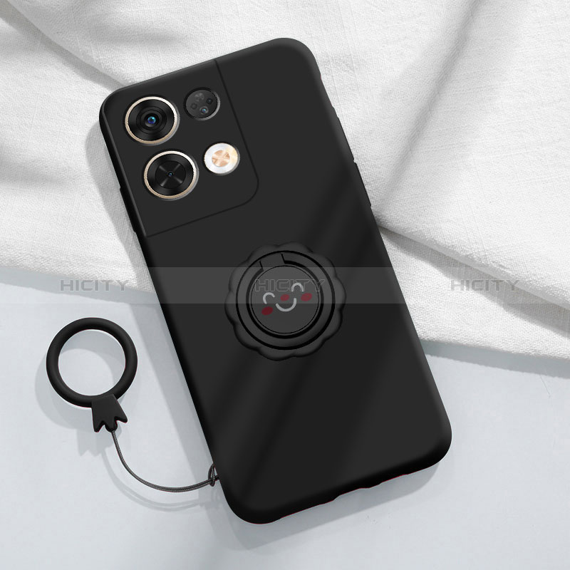 Custodia Silicone Ultra Sottile Morbida Cover con Magnetico Anello Supporto S01 per Xiaomi Redmi Note 13 Pro 5G