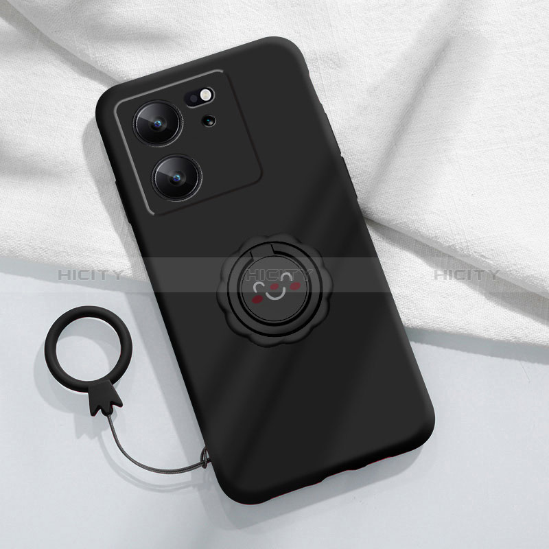 Custodia Silicone Ultra Sottile Morbida Cover con Magnetico Anello Supporto S02 per Xiaomi Mi 13T 5G