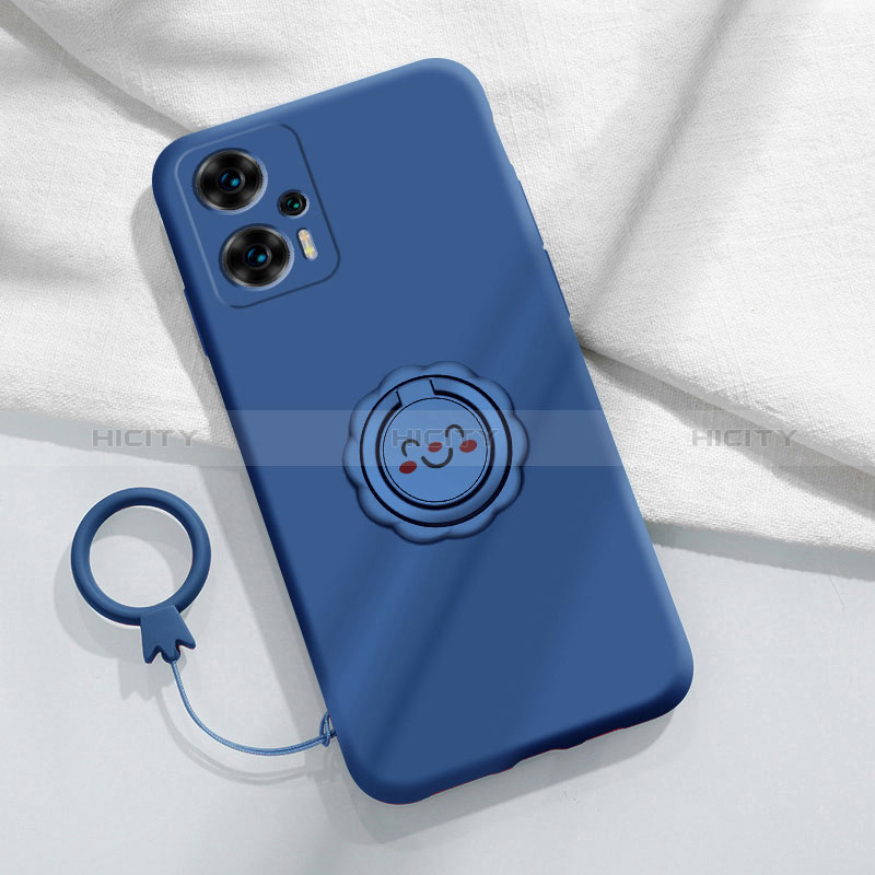 Custodia Silicone Ultra Sottile Morbida Cover con Magnetico Anello Supporto S02 per Xiaomi Poco F5 5G