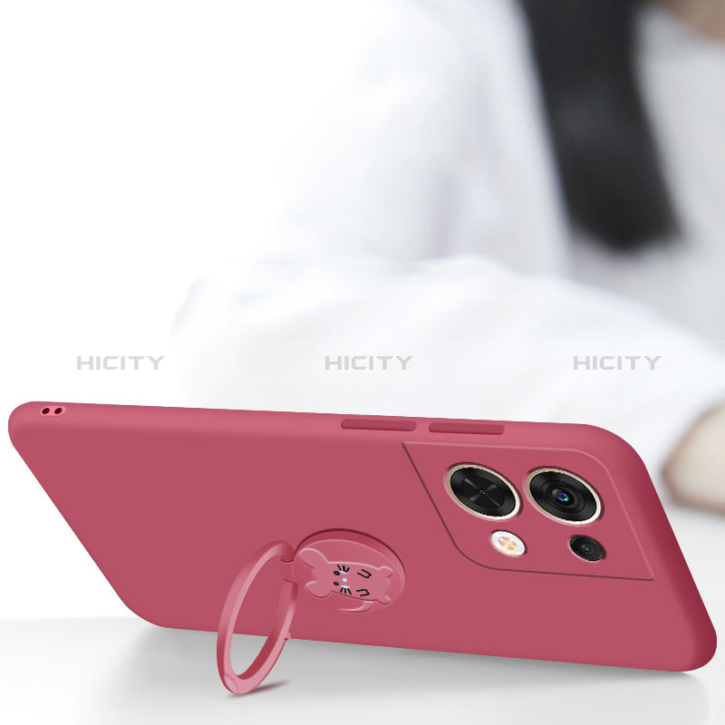 Custodia Silicone Ultra Sottile Morbida Cover con Magnetico Anello Supporto S02 per Xiaomi Redmi Note 13 5G
