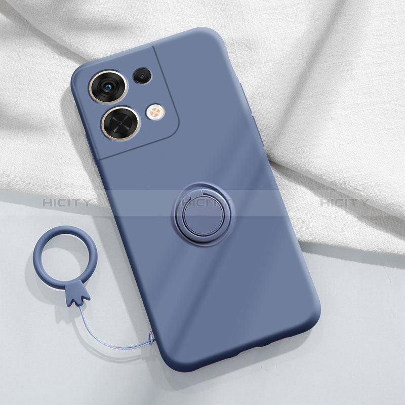 Custodia Silicone Ultra Sottile Morbida Cover con Magnetico Anello Supporto S04 per Xiaomi Redmi Note 13 Pro 5G