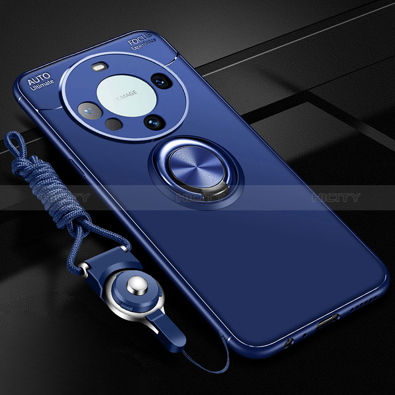 Custodia Silicone Ultra Sottile Morbida Cover con Magnetico Anello Supporto SD1 per Huawei Mate 60