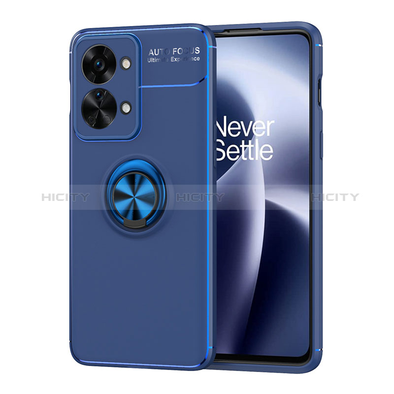 Custodia Silicone Ultra Sottile Morbida Cover con Magnetico Anello Supporto SD1 per OnePlus Nord 2T 5G