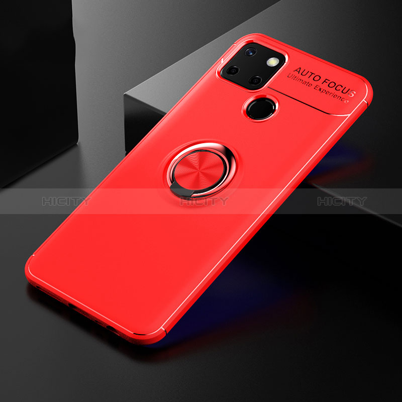 Custodia Silicone Ultra Sottile Morbida Cover con Magnetico Anello Supporto SD1 per Realme Narzo 30A Rosso
