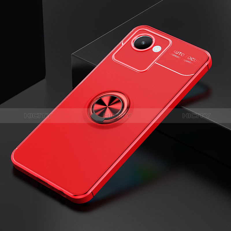 Custodia Silicone Ultra Sottile Morbida Cover con Magnetico Anello Supporto SD1 per Realme Narzo 50i Prime Rosso