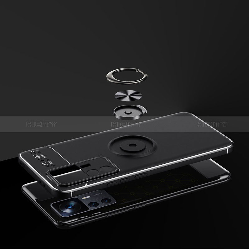 Custodia Silicone Ultra Sottile Morbida Cover con Magnetico Anello Supporto SD1 per Xiaomi Mi 12T Pro 5G