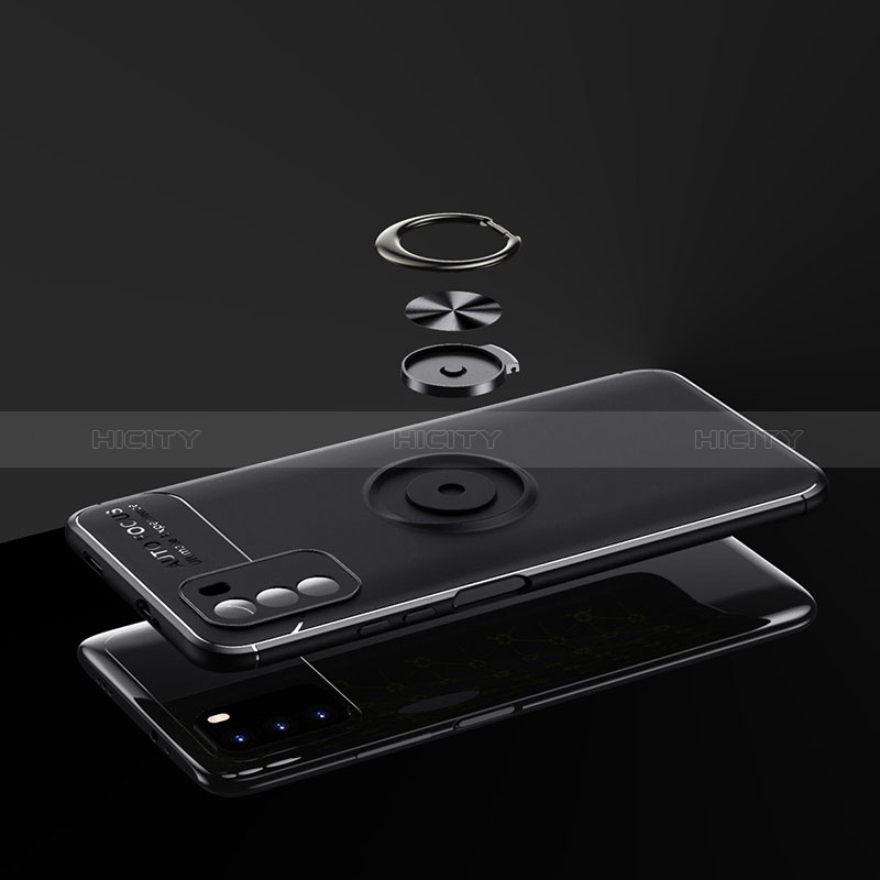 Custodia Silicone Ultra Sottile Morbida Cover con Magnetico Anello Supporto SD1 per Xiaomi Poco M3