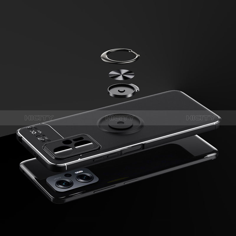 Custodia Silicone Ultra Sottile Morbida Cover con Magnetico Anello Supporto SD1 per Xiaomi Poco X4 GT 5G