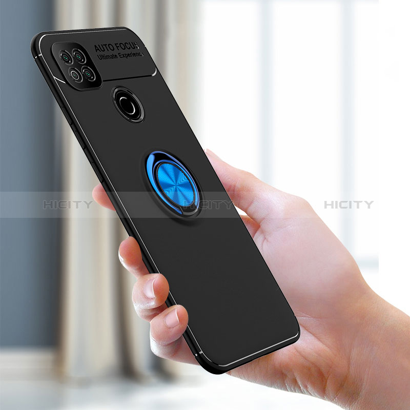 Custodia Silicone Ultra Sottile Morbida Cover con Magnetico Anello Supporto SD1 per Xiaomi Redmi 9C NFC