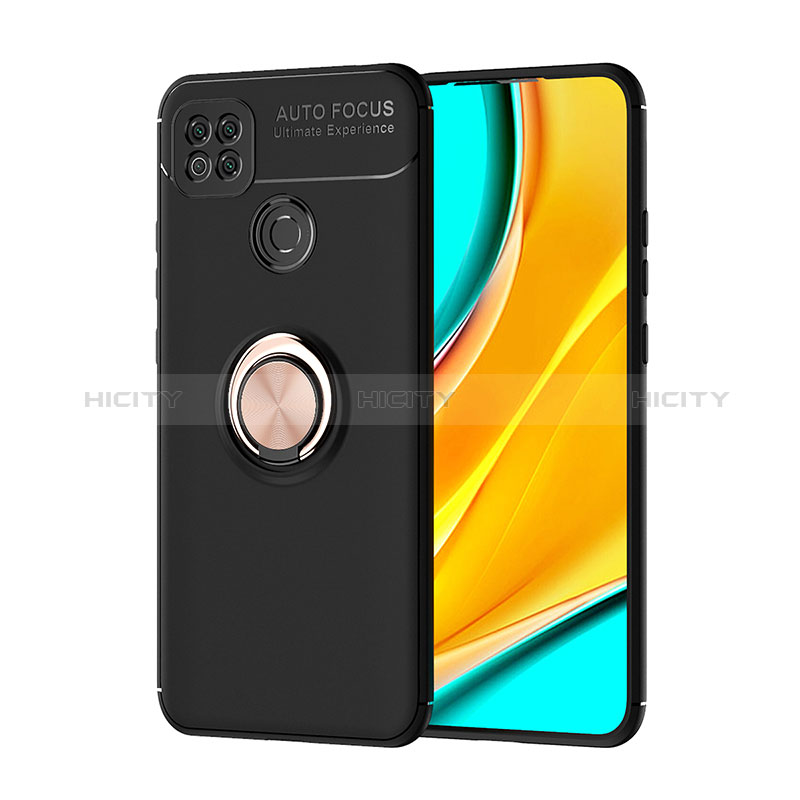 Custodia Silicone Ultra Sottile Morbida Cover con Magnetico Anello Supporto SD1 per Xiaomi Redmi 9C NFC