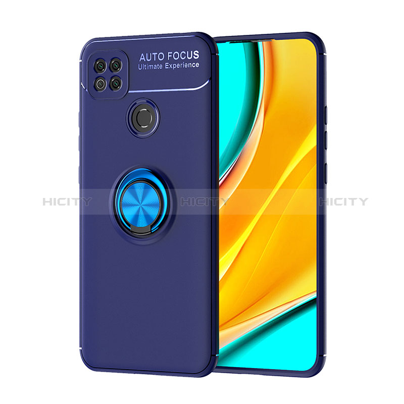 Custodia Silicone Ultra Sottile Morbida Cover con Magnetico Anello Supporto SD1 per Xiaomi Redmi 9C NFC