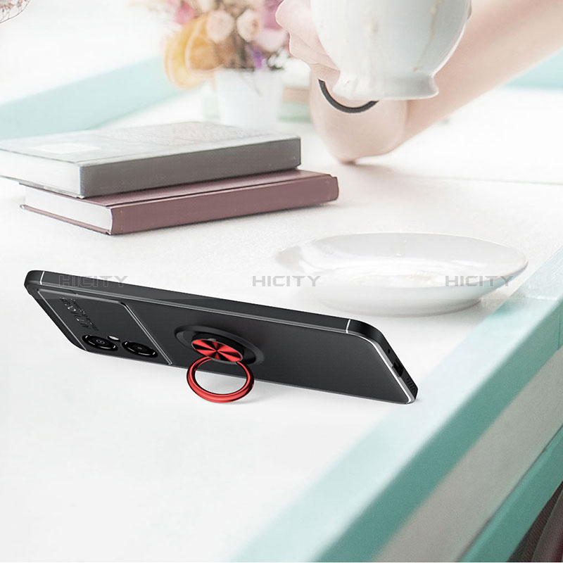 Custodia Silicone Ultra Sottile Morbida Cover con Magnetico Anello Supporto SD1 per Xiaomi Redmi Note 11R 5G