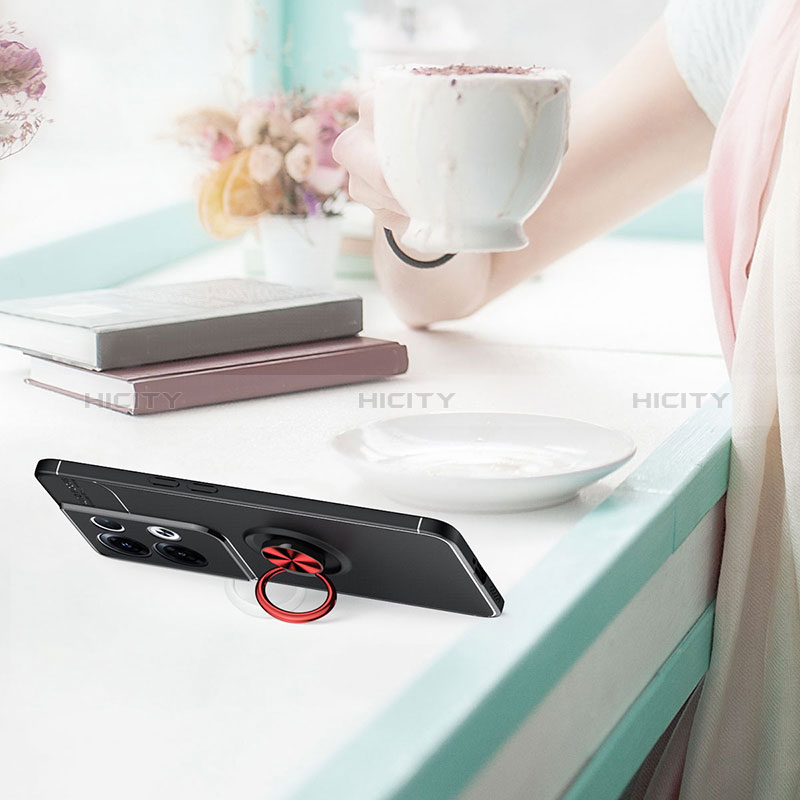 Custodia Silicone Ultra Sottile Morbida Cover con Magnetico Anello Supporto SD1 per Xiaomi Redmi Note 13 5G
