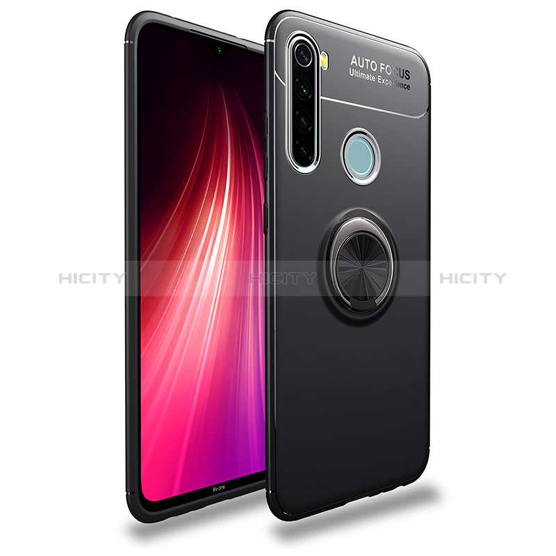 Custodia Silicone Ultra Sottile Morbida Cover con Magnetico Anello Supporto SD1 per Xiaomi Redmi Note 8 (2021) Nero