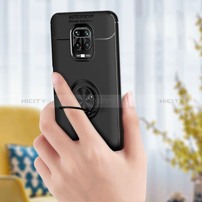 Custodia Silicone Ultra Sottile Morbida Cover con Magnetico Anello Supporto SD1 per Xiaomi Redmi Note 9 Pro