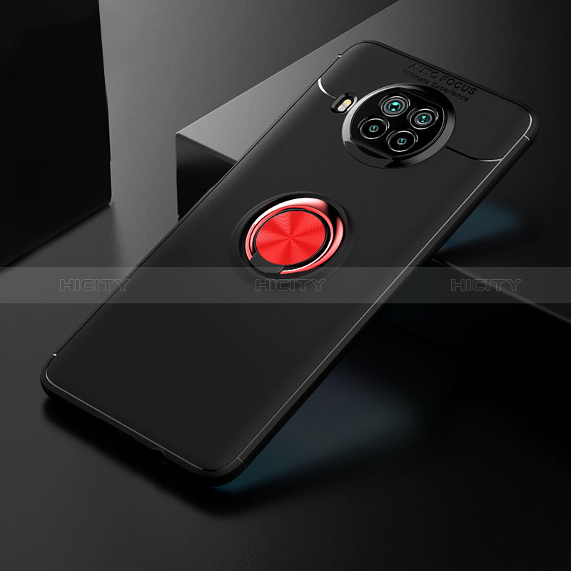 Custodia Silicone Ultra Sottile Morbida Cover con Magnetico Anello Supporto SD2 per Xiaomi Mi 10T Lite 5G Rosso e Nero