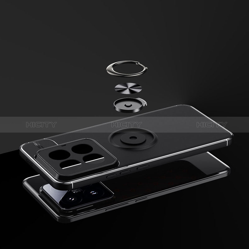 Custodia Silicone Ultra Sottile Morbida Cover con Magnetico Anello Supporto SD2 per Xiaomi Mi 14 5G