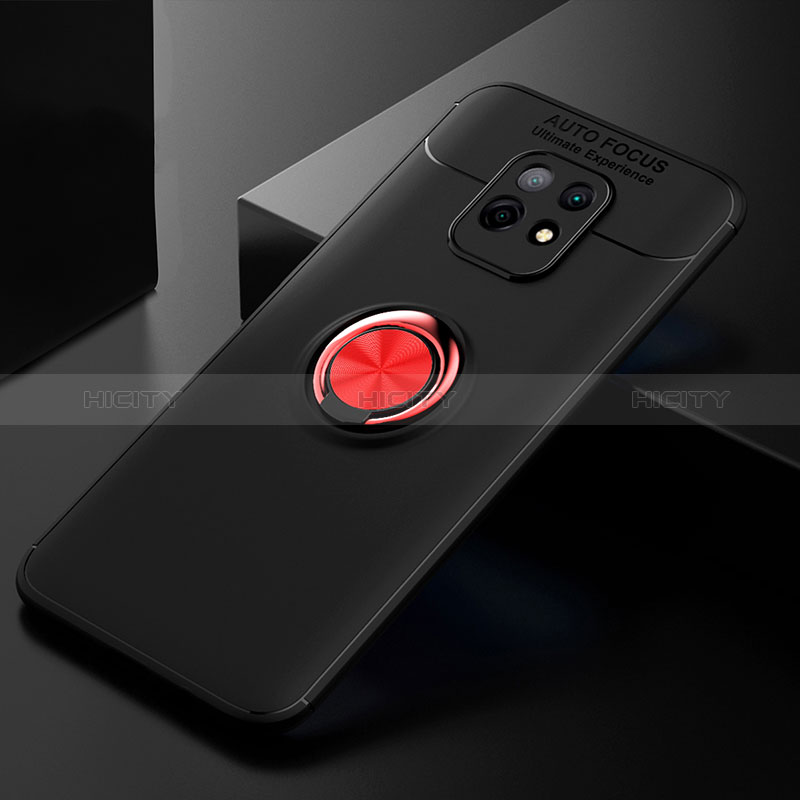 Custodia Silicone Ultra Sottile Morbida Cover con Magnetico Anello Supporto SD2 per Xiaomi Redmi 10X 5G Rosso e Nero