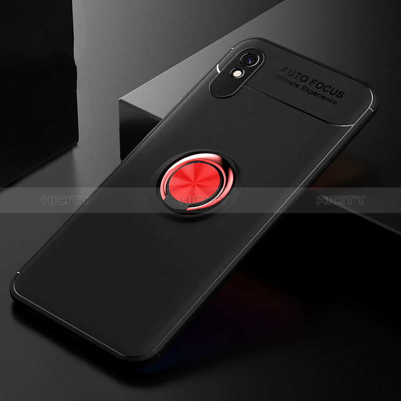 Custodia Silicone Ultra Sottile Morbida Cover con Magnetico Anello Supporto SD2 per Xiaomi Redmi 9AT Rosso e Nero