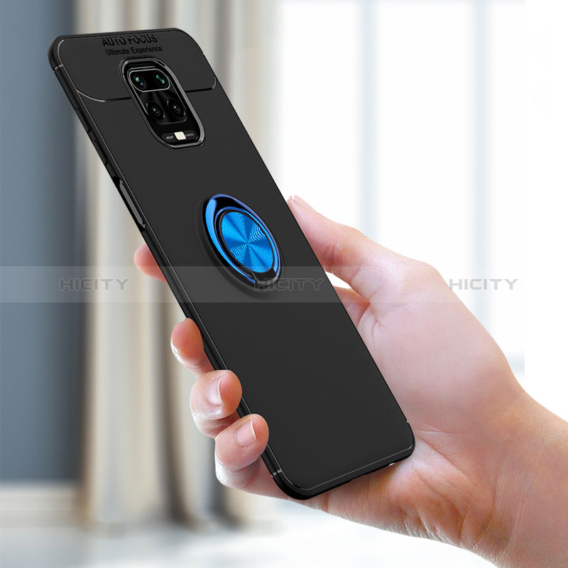 Custodia Silicone Ultra Sottile Morbida Cover con Magnetico Anello Supporto SD2 per Xiaomi Redmi Note 9 Pro