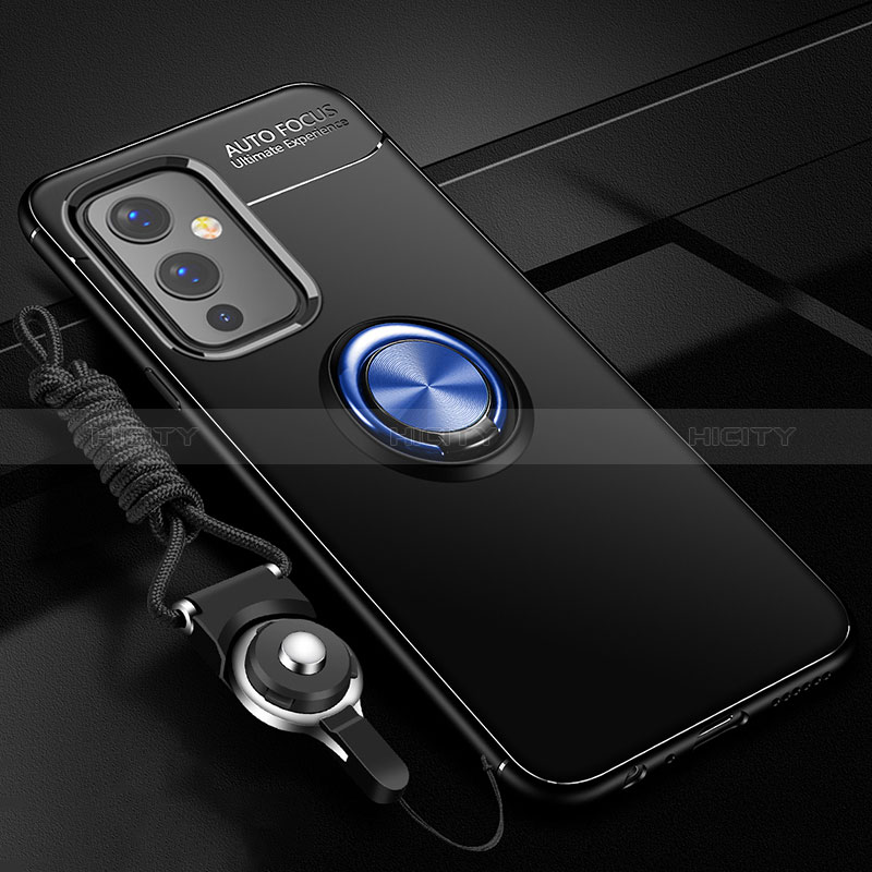 Custodia Silicone Ultra Sottile Morbida Cover con Magnetico Anello Supporto SD3 per OnePlus 9 5G