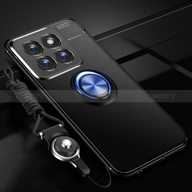 Custodia Silicone Ultra Sottile Morbida Cover con Magnetico Anello Supporto SD3 per Xiaomi Mi 14 Pro 5G